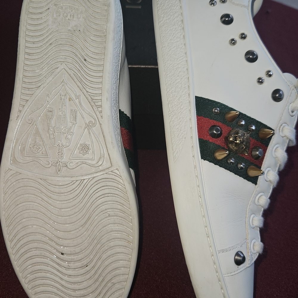 Gucci White Sneakers with Spikes - Picture 7 of 16